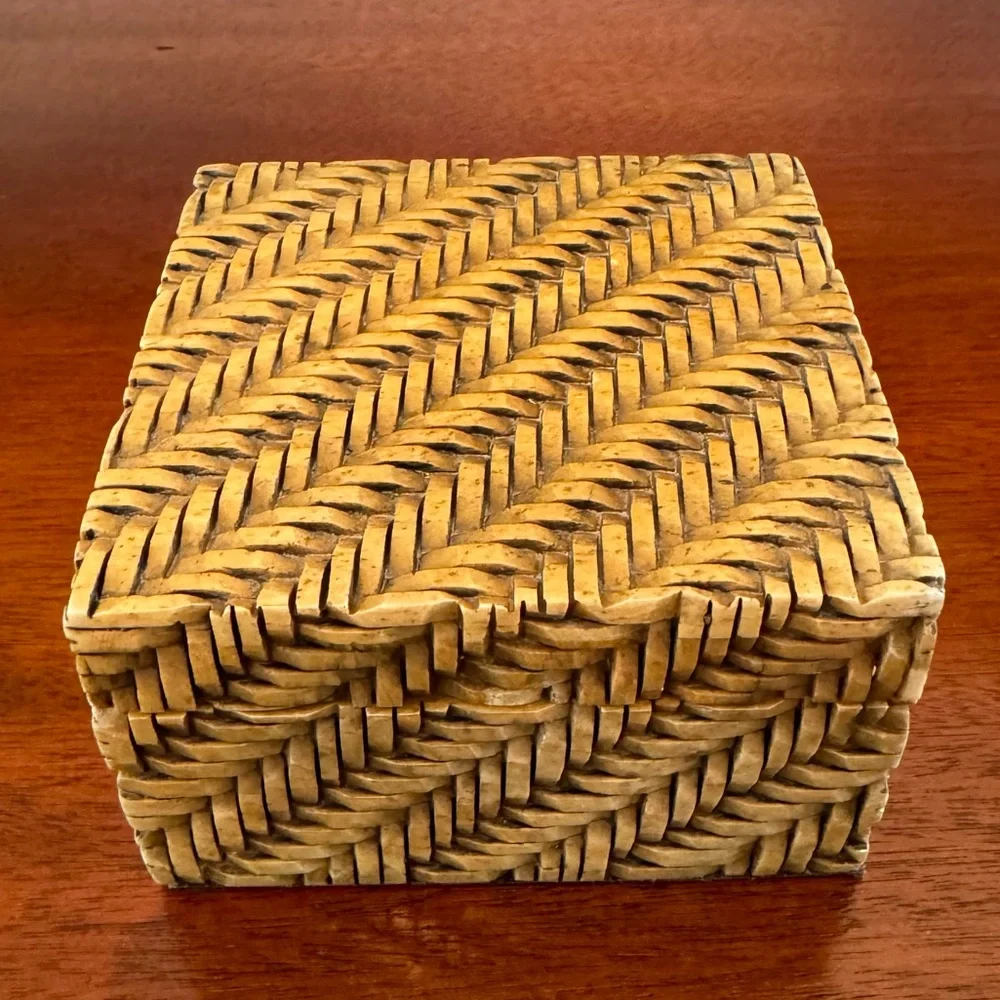 Pottery Barn Carved Stone Decorative Box